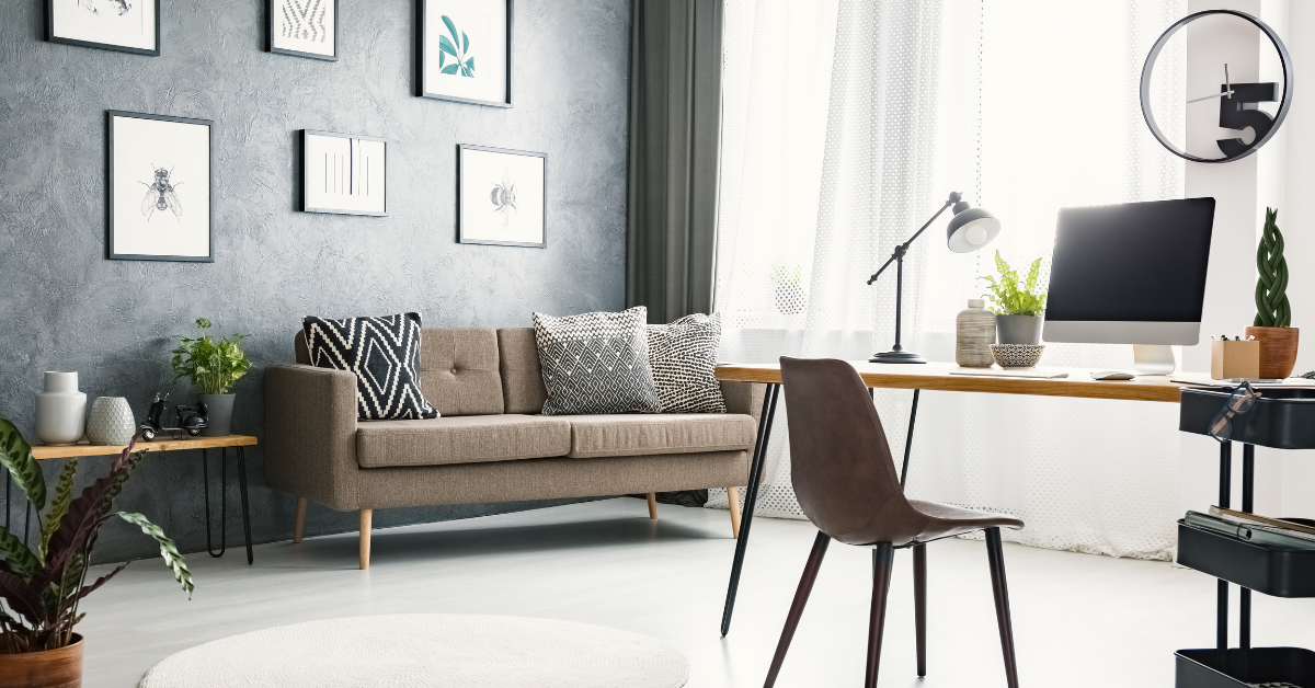 couch in a home office