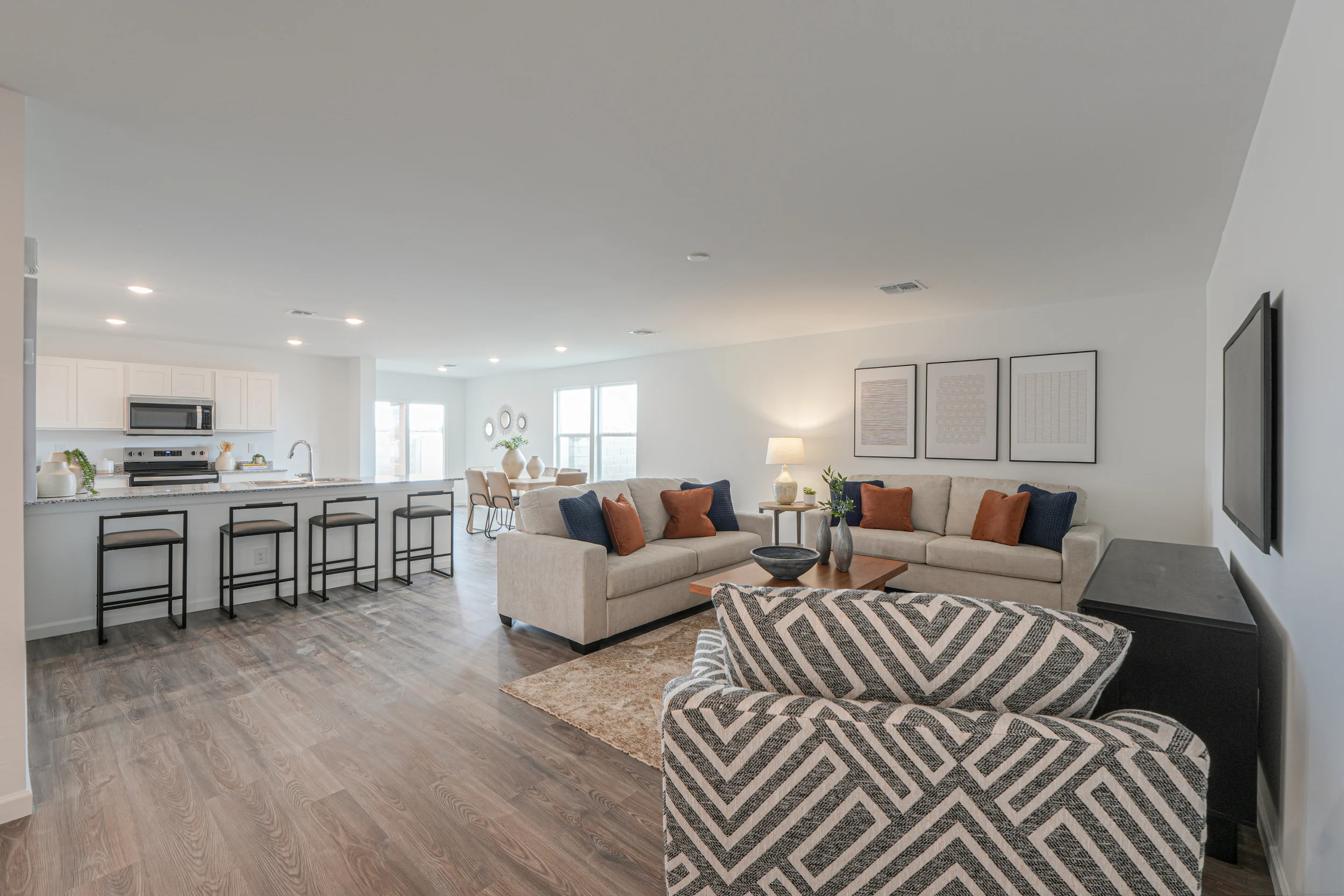 Great room of a home at Mesquite Hills.