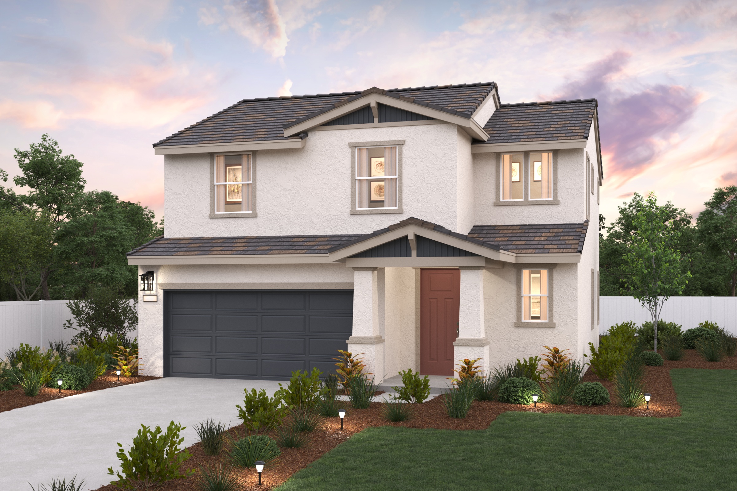 A house with a garage.