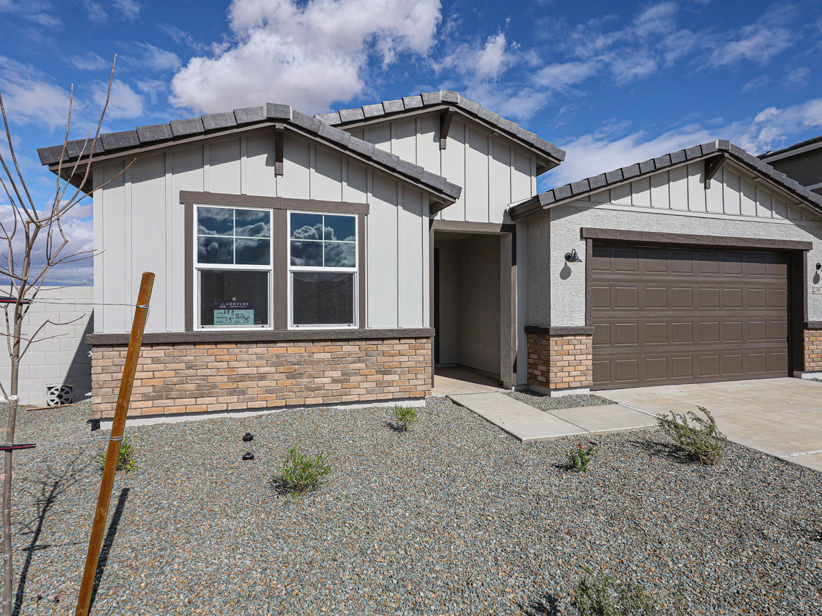 A house with a garage.