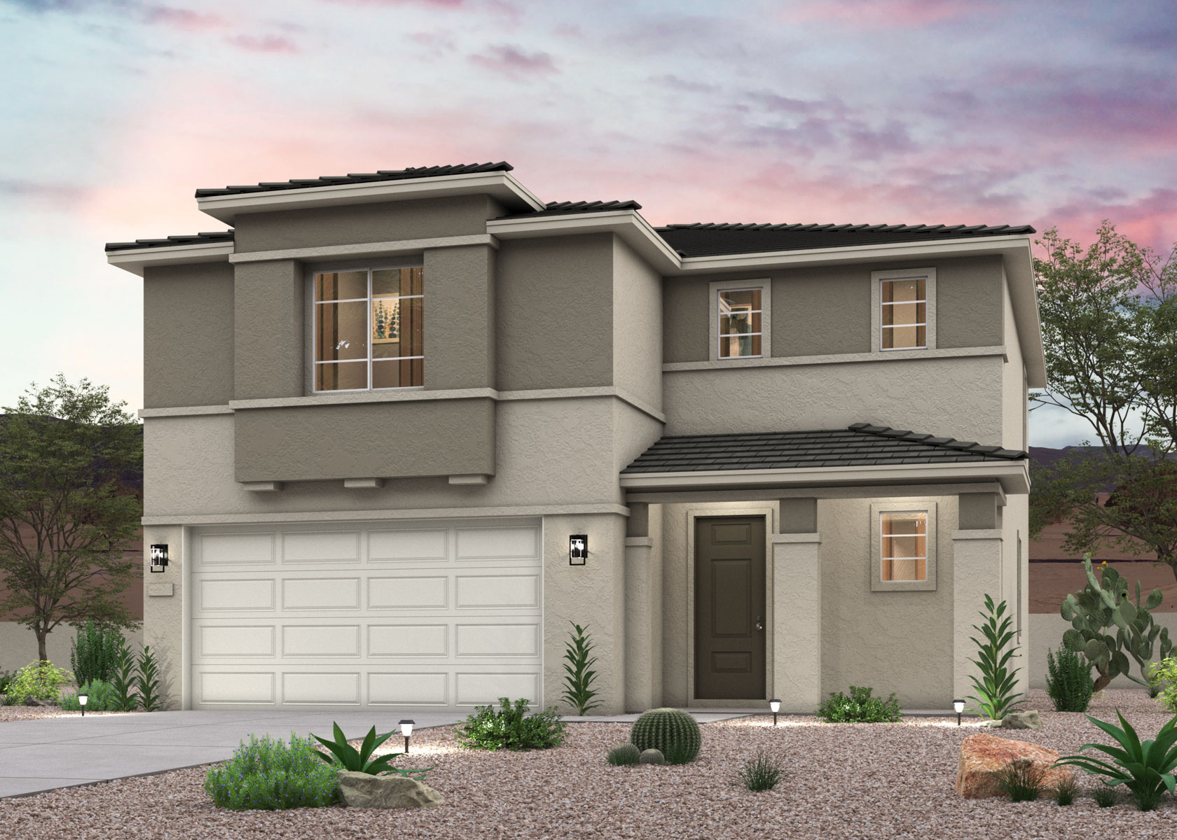 Twilight rendering of a new home for sale in Surprise, AZ by Century Communities.