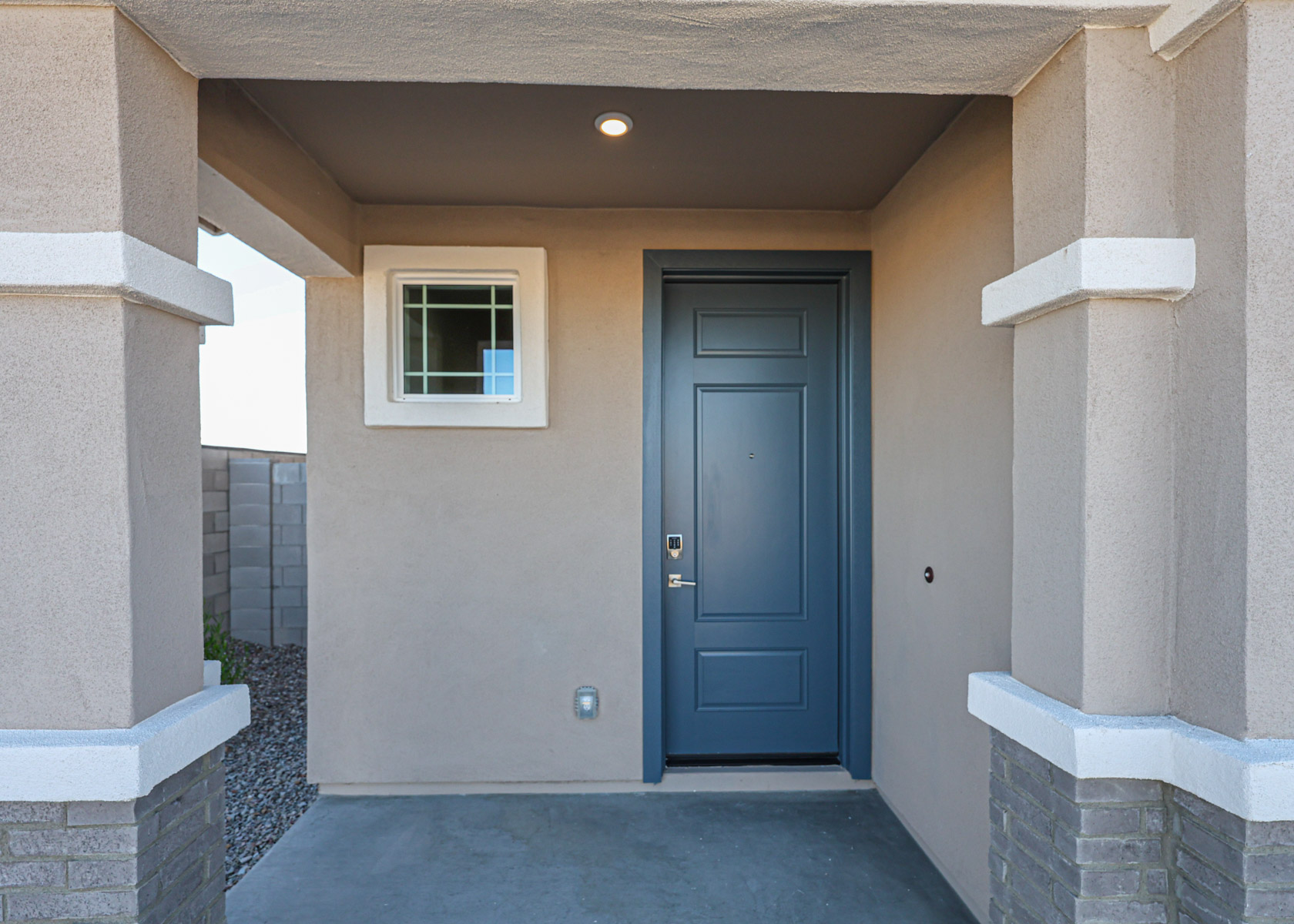 A blue door in a building.