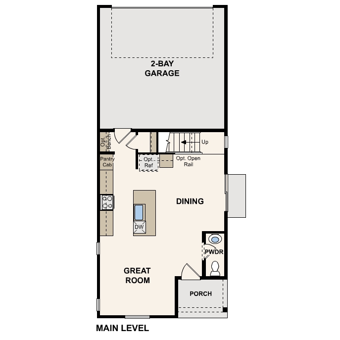 Diagram, engineering drawing. Rosewood Floorplan, Main Level