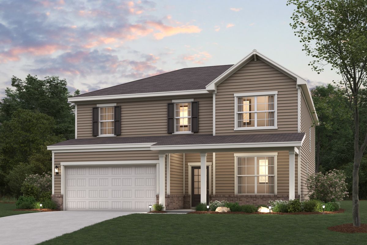 A house with a garage.