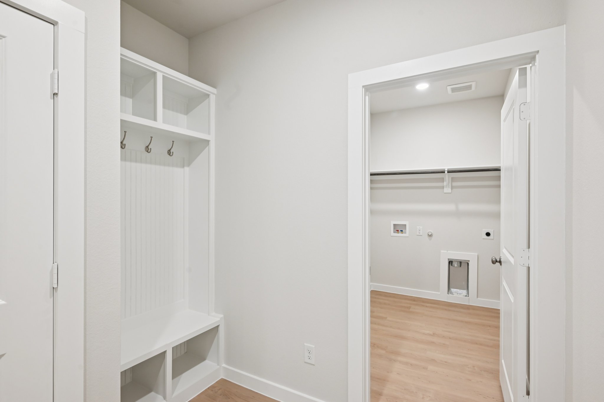 A room with white walls.