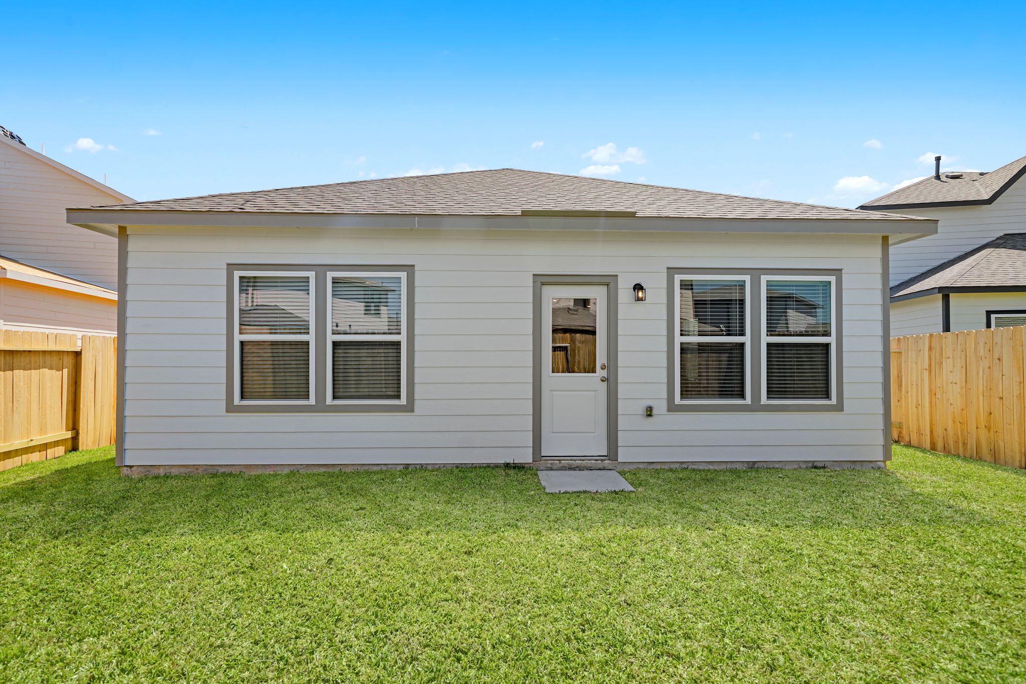 A house with a garage.