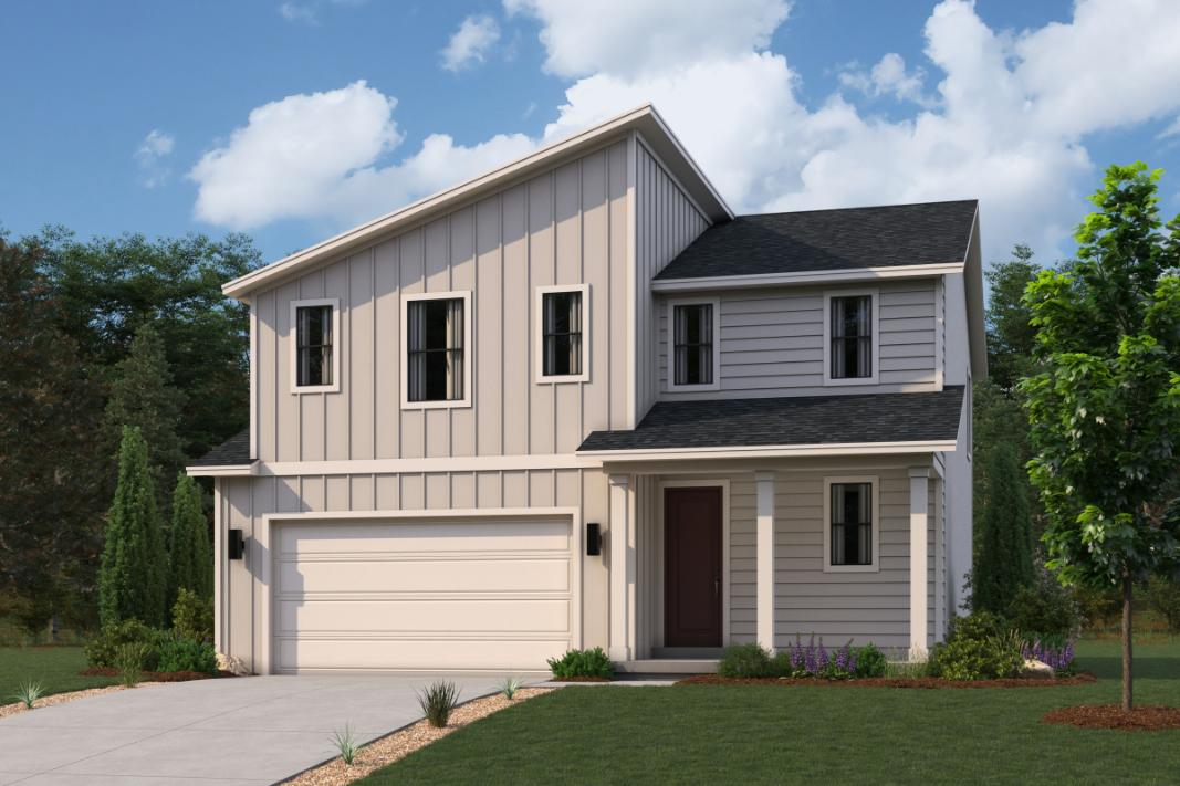 A house with a garage.