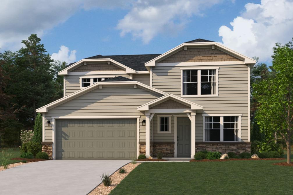 Palisade plan, C elevation rendering 