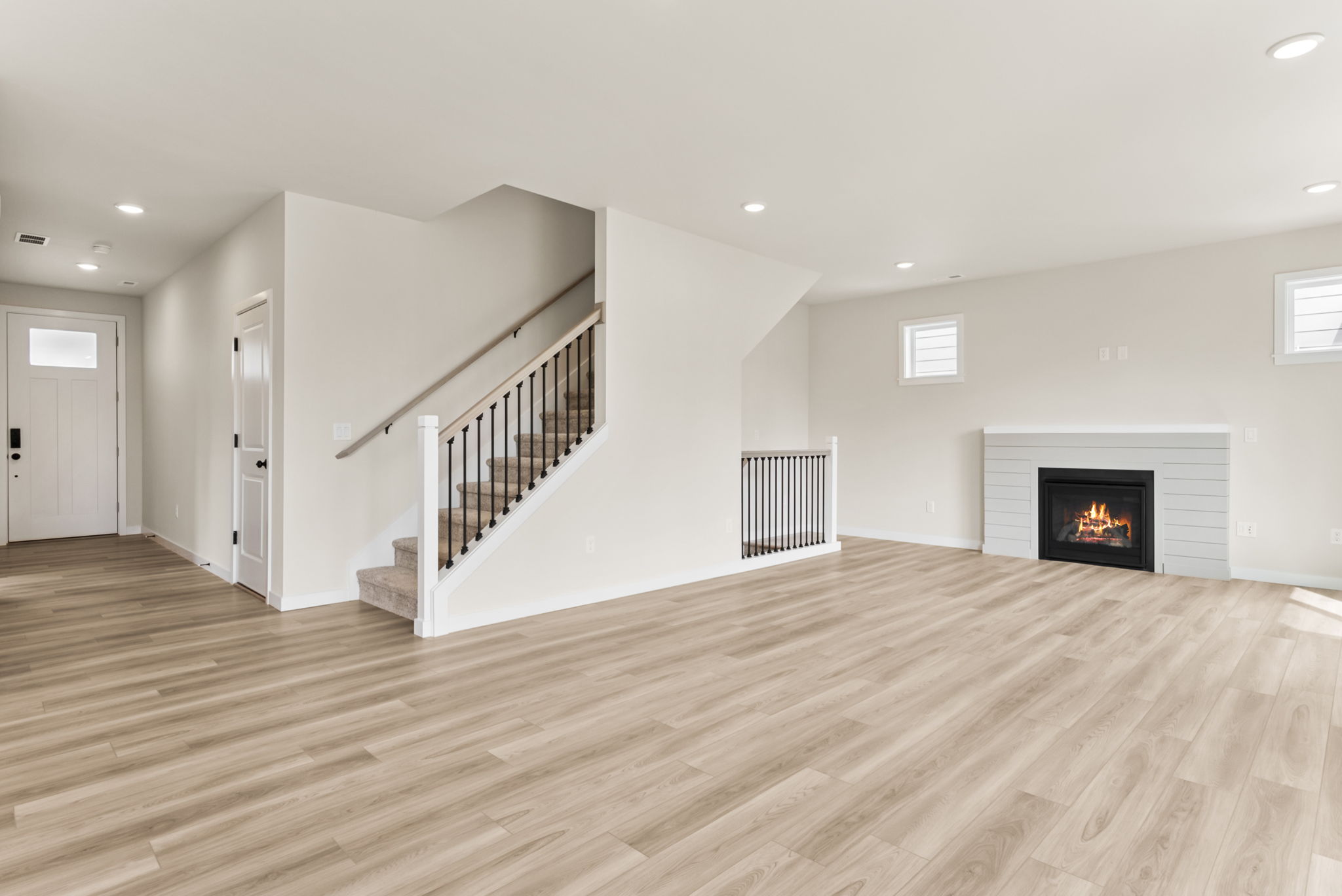 A large empty living room.