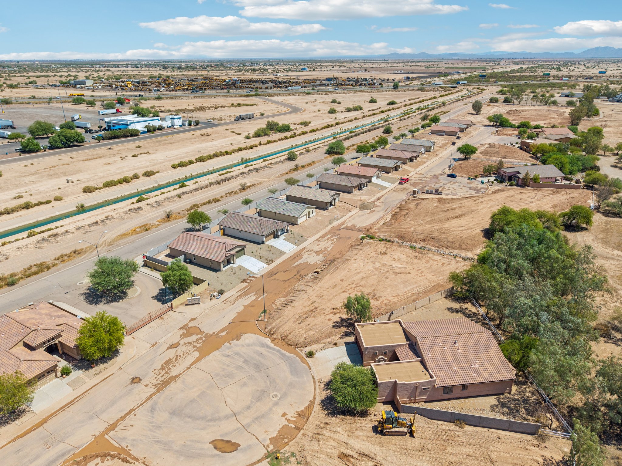 A high angle view of a town.