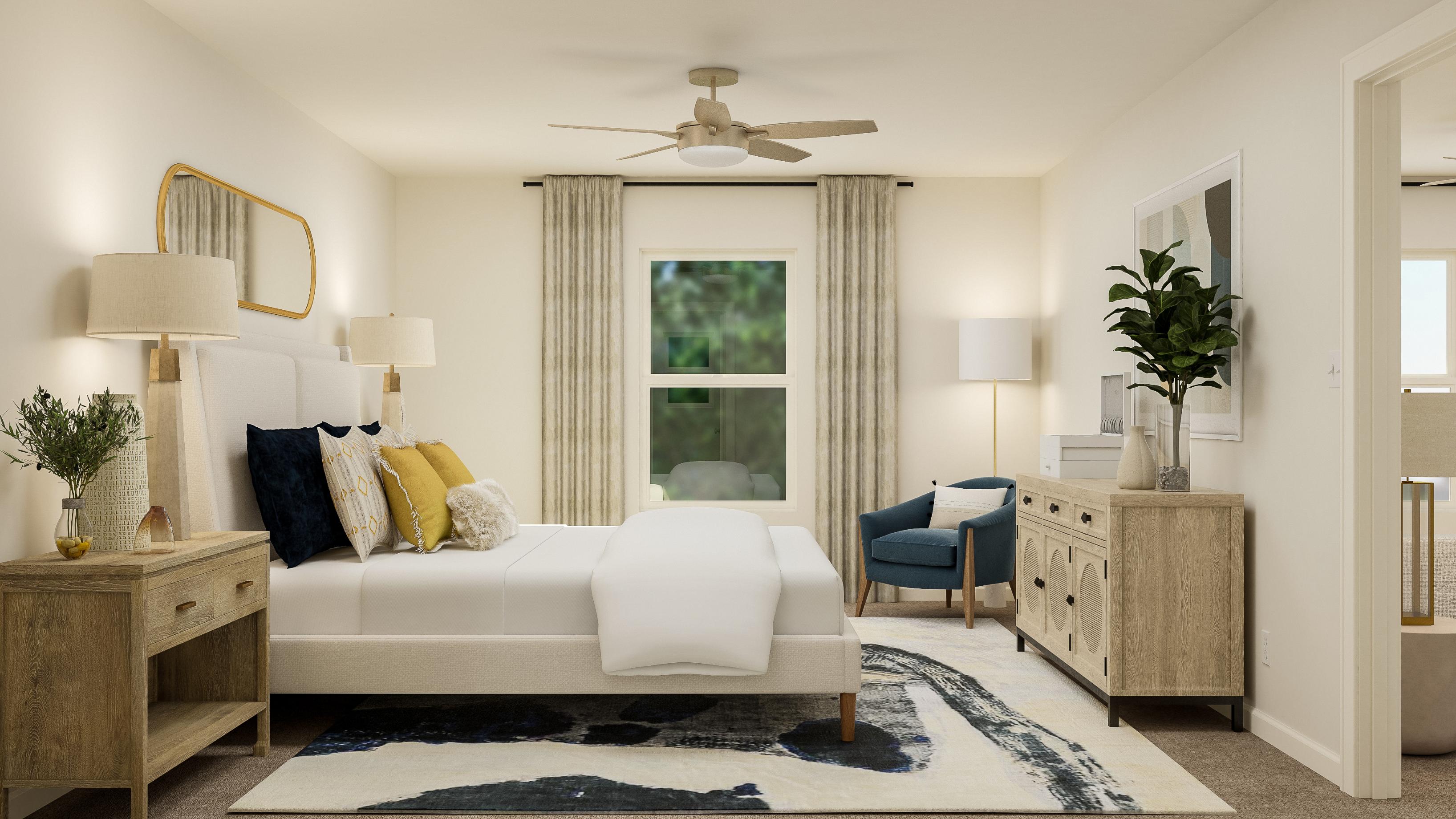 A living room with a couch and a table.